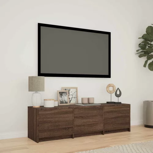 vidaXL LED-es tévéállvány Barna tölgy 140 x 34 x 40 cm Mérnöki fa