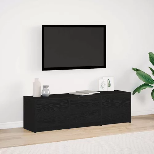 vidaXL TV szekrény LED világítással Fekete tölgy 140 x 34 x 40 cm