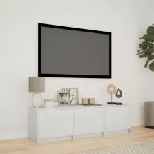   vidaXL LED-es tévéállvány fiókkal Fehér 140 x 34 x 40 cm Mérnöki fa