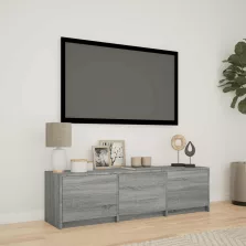   vidaXL LED-es tévéállvány Szürke Sonoma 140 x 34 x 40 cm Mérnöki fa