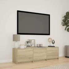   vidaXL LED-es tévéállvány Sonoma tölgy 140 x 34 x 40 cm Mérnöki fa