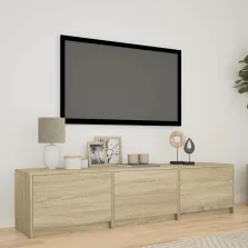   vidaXL LED-es tévéállvány Sonoma tölgy 165 x 34 x 40 cm Mérnöki fa