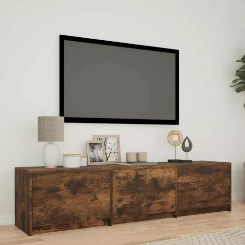 vidaXL LED-es tévéállvány Füstölt Tölgy 165 x 34 x 40 cm Mérnöki fa