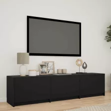   vidaXL LED-es tévéállvány LED-del Fekete 165 x 34 x 40 cm Mérnöki fa