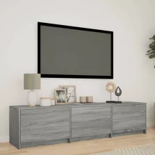   vidaXL LED-es tévéállvány Szürke Sonoma 165 x 34 x 40 cm Mérnöki fa