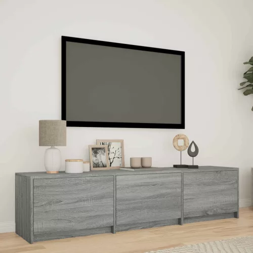 vidaXL LED-es tévéállvány Szürke Sonoma 165 x 34 x 40 cm Mérnöki fa