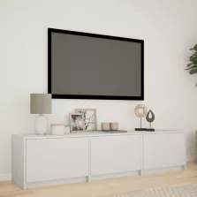   vidaXL LED-es tévéállvány LED-del Fehér 165 x 34 x 40 cm Mérnöki fa