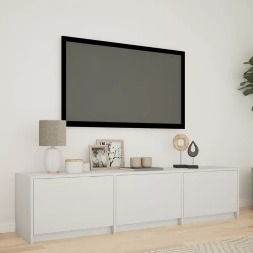 vidaXL LED-es tévéállvány LED-del Fehér 165 x 34 x 40 cm Mérnöki fa
