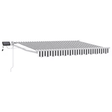   vidaXL LED-es, kézi kihúzható napernyő Antracit és Fehér 2,5 x 2 m