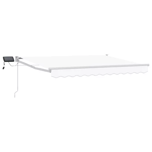 vidaXL LED-es, kézi kihúzható napernyő Fehér 2,5 x 2 m
