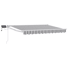   vidaXL LED-es, kézi kihúzható napernyő Antracit és Fehér 3,5 x 2 m