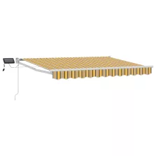   vidaXL LED-es, kézi kihúzható napernyő Sárga és Szürke 3 x 2,5 m