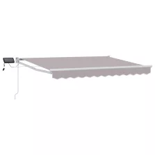   vidaXL LED-es, kézi kihúzható napernyő Világosszürke 3,5 x 2,5 m