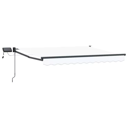 vidaXL LED-es, kézi kihúzható napernyő Fehér 3,5 x 2 m