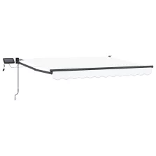 vidaXL LED-es, kézi kihúzható napernyő Fehér 3 x 2,5 m