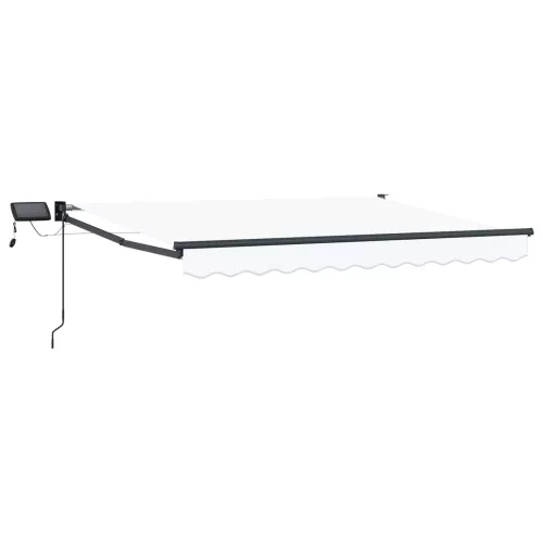 vidaXL LED-es, kézi kihúzható napernyő Fehér 3,5 x 2,5 m