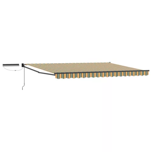 vidaXL Elektromos Kihúzható Napernyő Zöld és Sárga 4,5 × 3 m