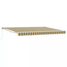   vidaXL Kézi Retraktálható Napernyő Zöld és Sárga 4,5 × 3 m