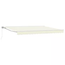 vidaXL Kézi Retraktálható Napernyő Krém 5 x 3 m