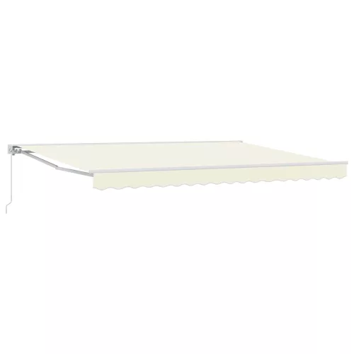 vidaXL Kézi Retraktálható Napernyő Krém 5 x 3 m