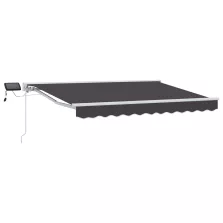   vidaXL Kézi napellenző keret LED világítással Antracit 2,5 x 2 m