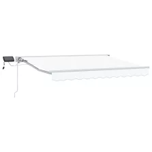   vidaXL Kézi napellenző keret LED világítással Fehér 3,5 x 2 m