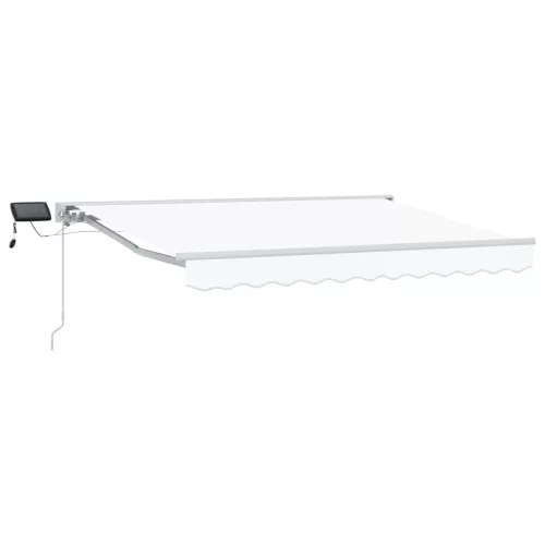 vidaXL Kézi napellenző keret LED világítással Fehér 3,5 x 2 m