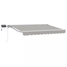   vidaXL Kézi napellenző keret LED világítással Világosszürke 3,5 x 2 m