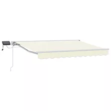   vidaXL Kézi napellenző keret LED világítással Krém 3 x 2,5 m