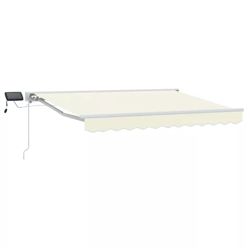 vidaXL Kézi napellenző keret LED világítással Krém 3 x 2,5 m