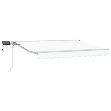   vidaXL Kézi napellenző keret LED világítással Fehér 3 x 2,5 m