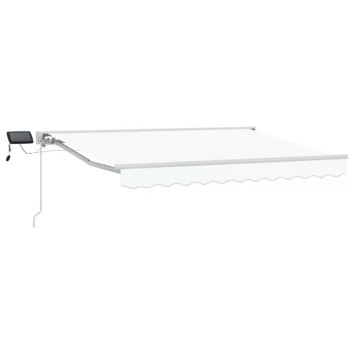 vidaXL Kézi napellenző keret LED világítással Fehér 3,5 x 2,5 m