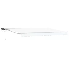   vidaXL Kézi napellenző keret LED világítással Fehér 4 × 3 m