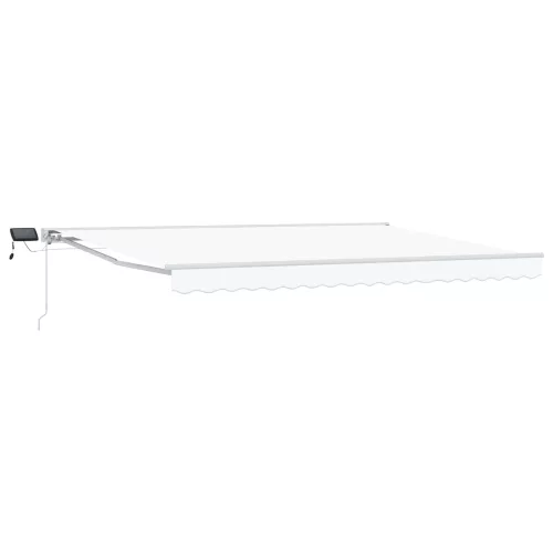 vidaXL Kézi napellenző keret LED világítással Fehér 4,5 × 3 m