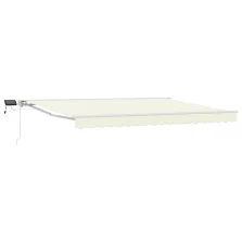   vidaXL Kézi napellenző keret LED világítással Krém 4,5 × 3,5 m
