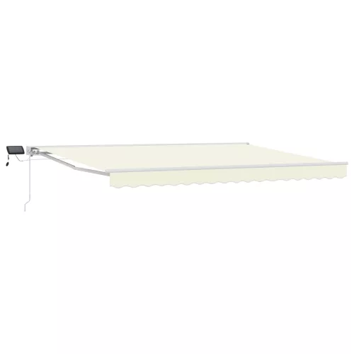 vidaXL Kézi napellenző keret LED világítással Krém 4,5 × 3,5 m