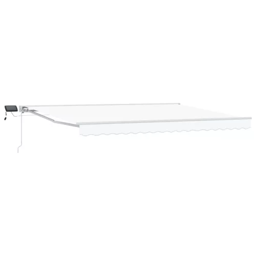 vidaXL Kézi napellenző keret LED világítással Fehér 5 × 3,5 m