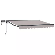   vidaXL Kézi napellenző keret LED világítással Világosszürke 3 x 2,5 m
