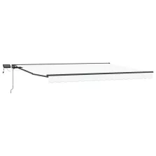   vidaXL Kézi napellenző keret LED világítással Fehér 5 x 3 m