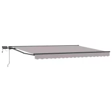   vidaXL Kézi napellenző keret LED világítással Világosszürke 5 x 3 m
