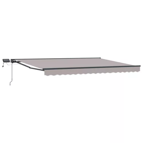 vidaXL Kézi napellenző keret LED világítással Világosszürke 5 x 3 m