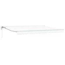 vidaXL Elektromos Kihúzható Napernyő Fehér 5 x 3 m