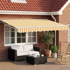   vidaXL Elektromos Kihúzható Napernyő Sárga és Fehér 2,5 x 2 m