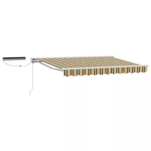 vidaXL Elektromos Kihúzható Napernyő Zöld és Sárga 3 x 2,5 m