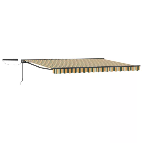 vidaXL Elektromos Kihúzható Napernyő Zöld és Sárga 4,5 × 3 m