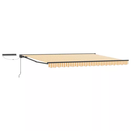 vidaXL Elektromos Kihúzható Napernyő Sárga és Fehér 4,5 × 3,5 m