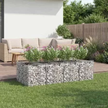 vidaXL Gabion emelt ágy 2 pcs Ezüst
