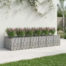 vidaXL Gabion emelt ágy 2 pcs Ezüst
