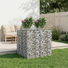 vidaXL Gabion emelt ágy 2 pcs Ezüst