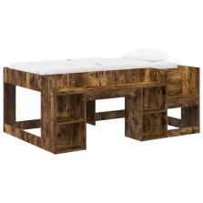   vidaXL Gyerekágy keret tárolóval Füstös Tölgy 80 x 160 cm Szerelt Fa